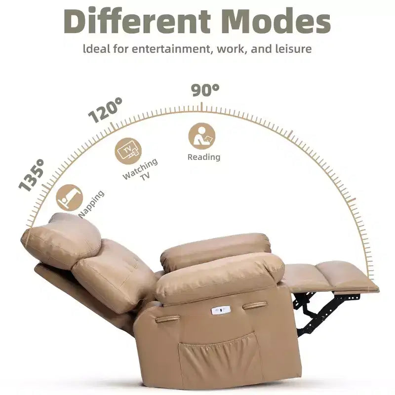 27 Oversized Recliner Chair  360 Swivel Rocker with Heat & Massage (for Living Room/Bedroom/Nursery)