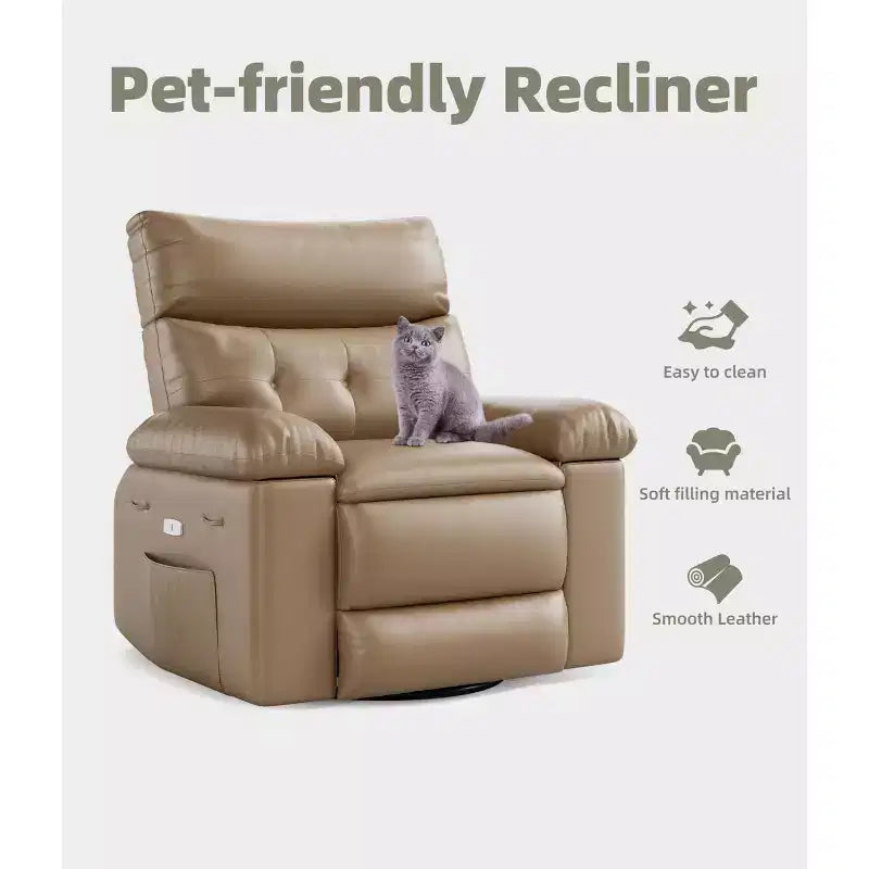 27 Oversized Recliner Chair  360 Swivel Rocker with Heat & Massage (for Living Room/Bedroom/Nursery)