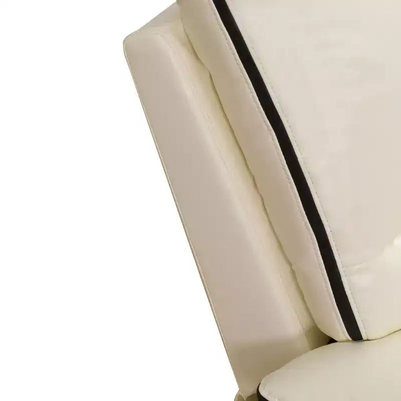 Power Recliner Chair, Electric Bonded Leather Reclining Chair with USB Charging & Adjustable Backrest for Living Room, Off-White