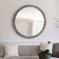 Modern Round Wall Mirror with Decorative Metal Frame - Glass Accent Mirror for Home, Office, Bedroom, Living Room - Metallic Finish - 29 Silver