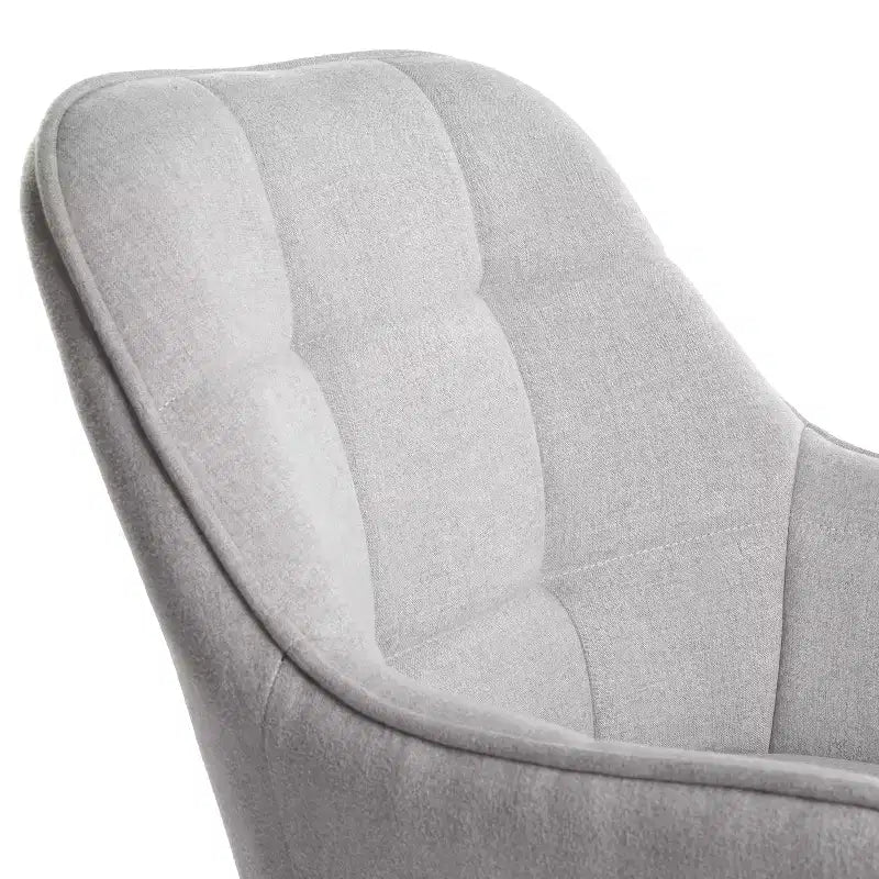 Accent Armchair Fabric Upholstered, Modern Leisure Vanity Chair with Padded Backrest and Seating Cushion, Swivel Armchair Side Chair, Grey