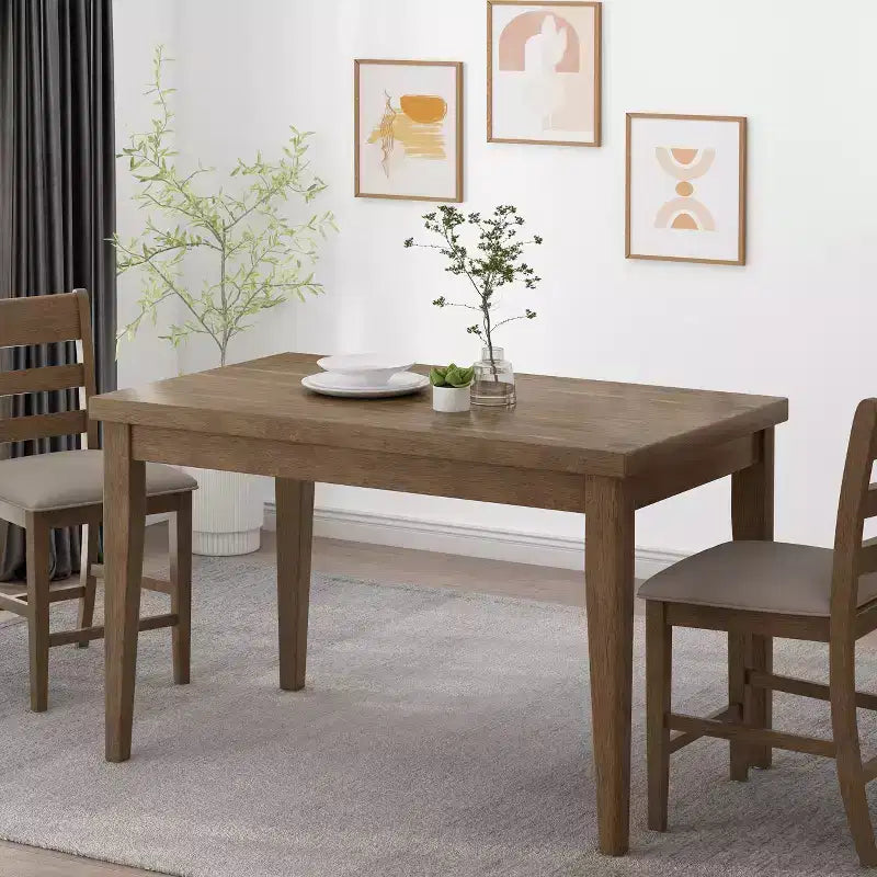 59.1'' Vintage Counter Height Dining Table with Wooden Legs, Kitchen Table with Thick Tabletop for Living Room, Dining Room