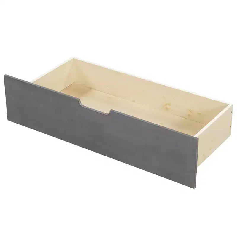Cadre de lit de repos double avec tiroirs de rangement, lit de repos d'angle en forme de L de style ferme pour chambre à coucher, gris