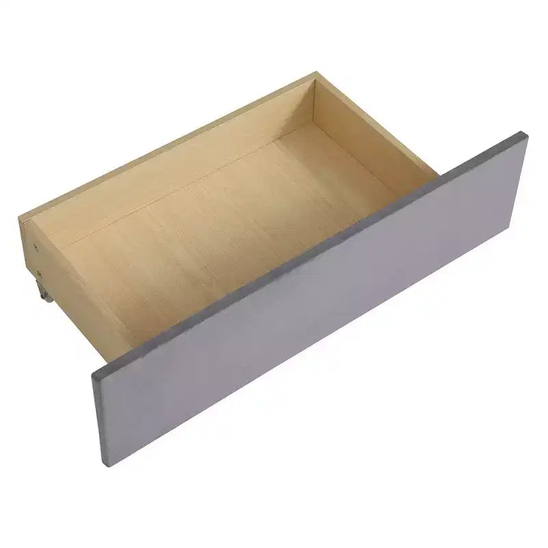 Twin Size L-Shaped Platform Bed with Wrap-Around Storage and Drawers, Sturdy and Durable Construction