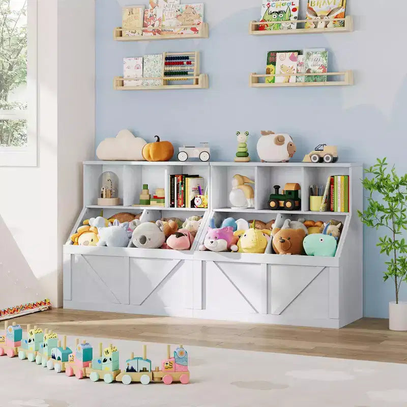 Meuble de rangement pour jouets pour enfants, étagère à livres et rangement de jouets pour enfants, organisateur de jouets et étagère pour tout-petits pour chambres d'enfants, salle de jeux, chambre à coucher, chambre de bébé, garderie