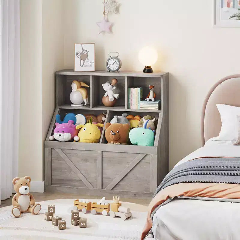 Meuble de rangement pour jouets pour enfants, étagère à livres et rangement de jouets pour enfants, organisateur de jouets et étagère pour tout-petits pour chambres d'enfants, salle de jeux, chambre à coucher, chambre de bébé, garderie