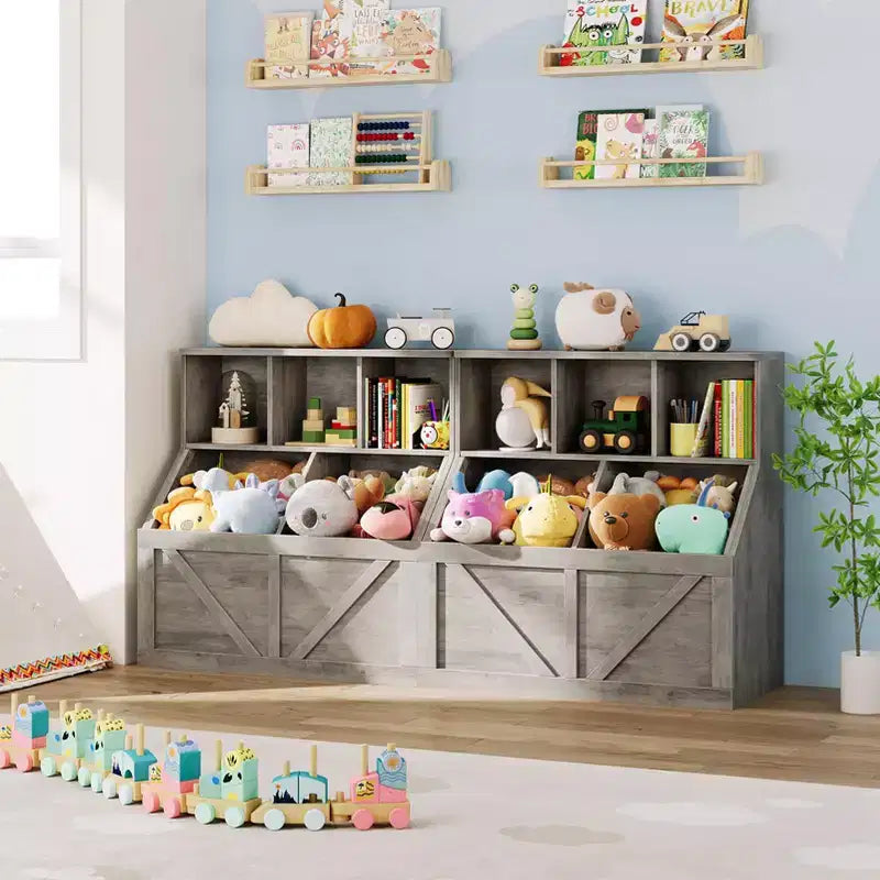 Meuble de rangement pour jouets pour enfants, étagère à livres et rangement de jouets pour enfants, organisateur de jouets et étagère pour tout-petits pour chambres d'enfants, salle de jeux, chambre à coucher, chambre de bébé, garderie