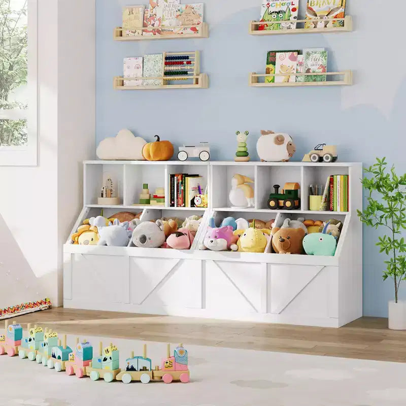 Meuble de rangement pour jouets pour enfants, étagère à livres et rangement de jouets pour enfants, organisateur de jouets et étagère pour tout-petits pour chambres d'enfants, salle de jeux, chambre à coucher, chambre de bébé, garderie