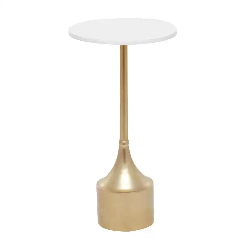 Contemporary Metal and Marble Pedestal Accent Table Gold - Olivia & May