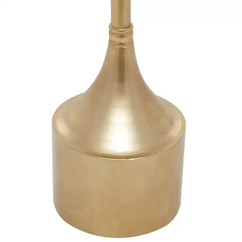 Contemporary Metal and Marble Pedestal Accent Table Gold
