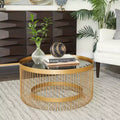 Contemporary Metal Mirrored Coffee Table Gold