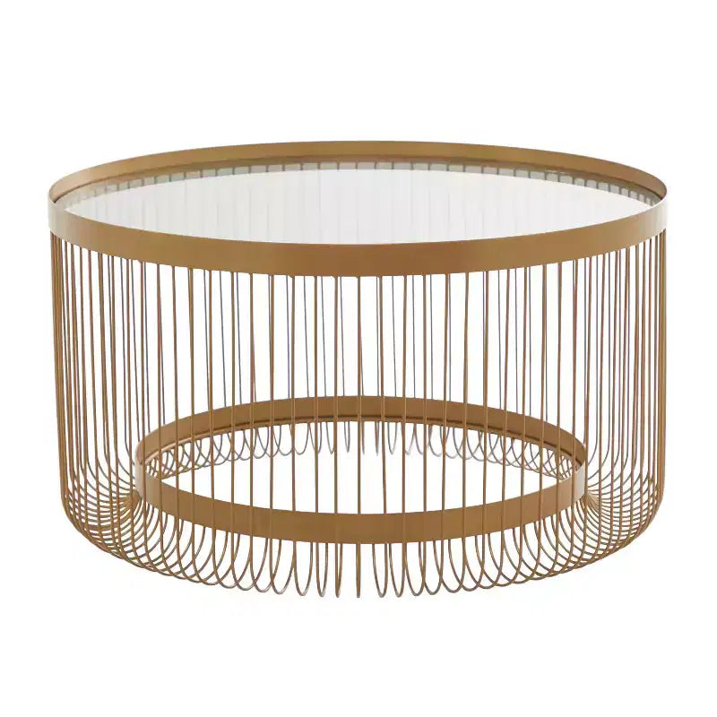 Contemporary Metal Mirrored Coffee Table Gold
