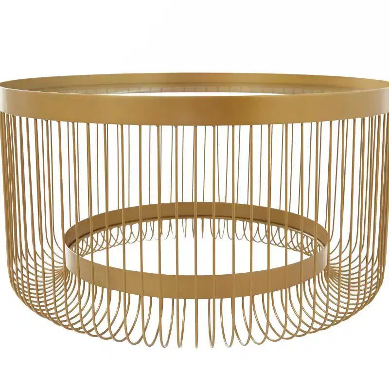 Contemporary Metal Mirrored Coffee Table Gold