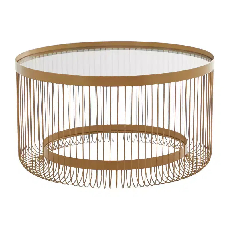 Contemporary Metal Mirrored Coffee Table Gold