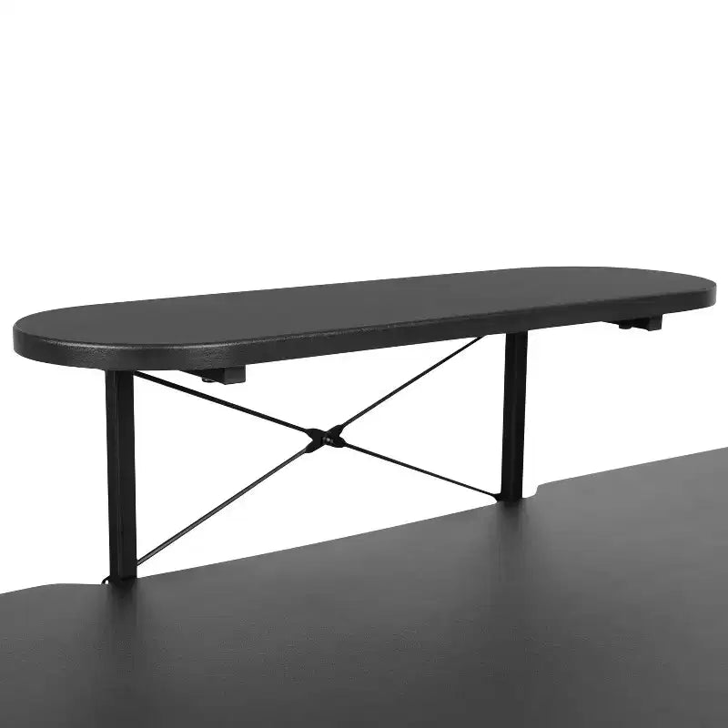 Bureau gaming avec plateau stratifié et cadre en acier - Porte-gobelet détachable, crochet pour casque et support smartphone/écran