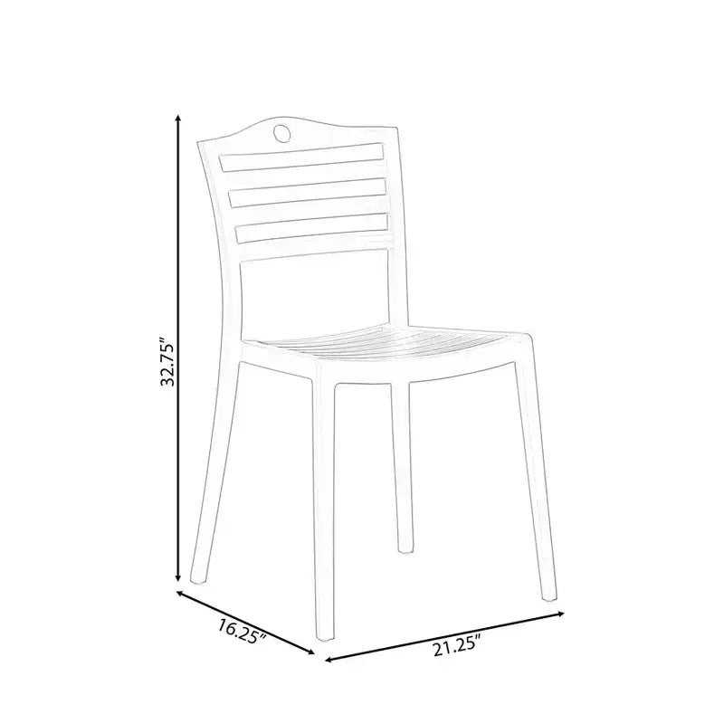 Chaise de salle à manger moderne en plastique avec dossier échelle