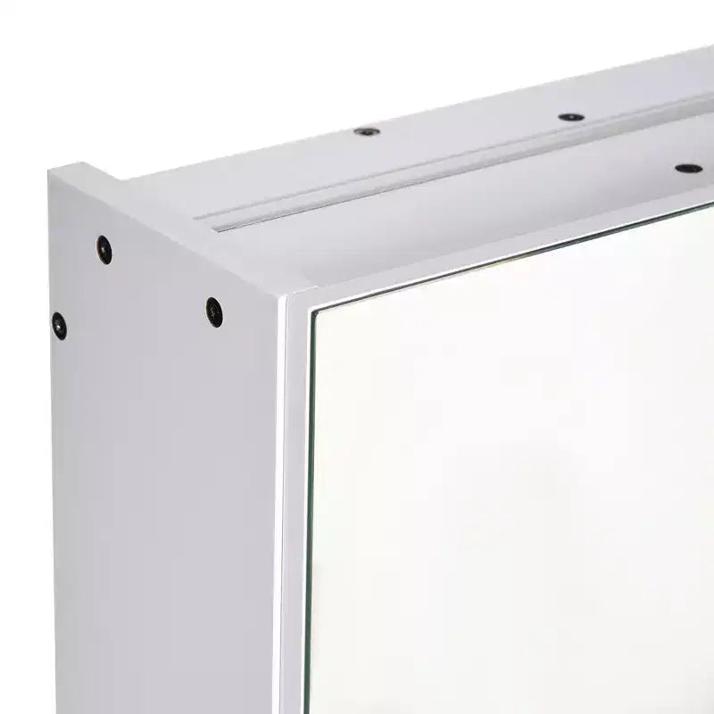 LED Medicine Cabinet, Wall-Mounted Bathroom Vanity Mirror Organizer with Dimmer Touch Switch, Three Doors, and USB Charged, White