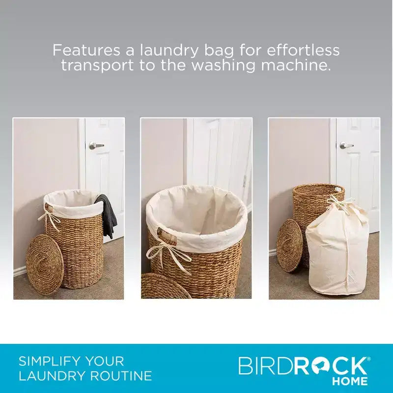 Seagrass Laundry Hamper with Liner - Natural
