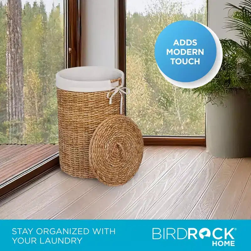 Seagrass Laundry Hamper with Liner - Natural
