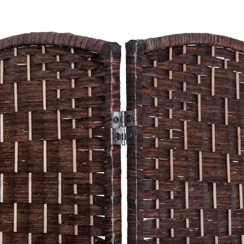 6' Tall Wicker Weave 4 Panel Room Divider Privacy Screen