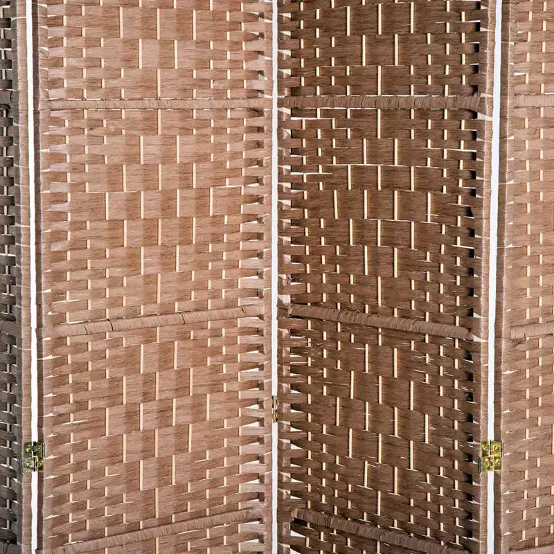 6' Tall Wicker Weave 4 Panel Room Divider Privacy Screen