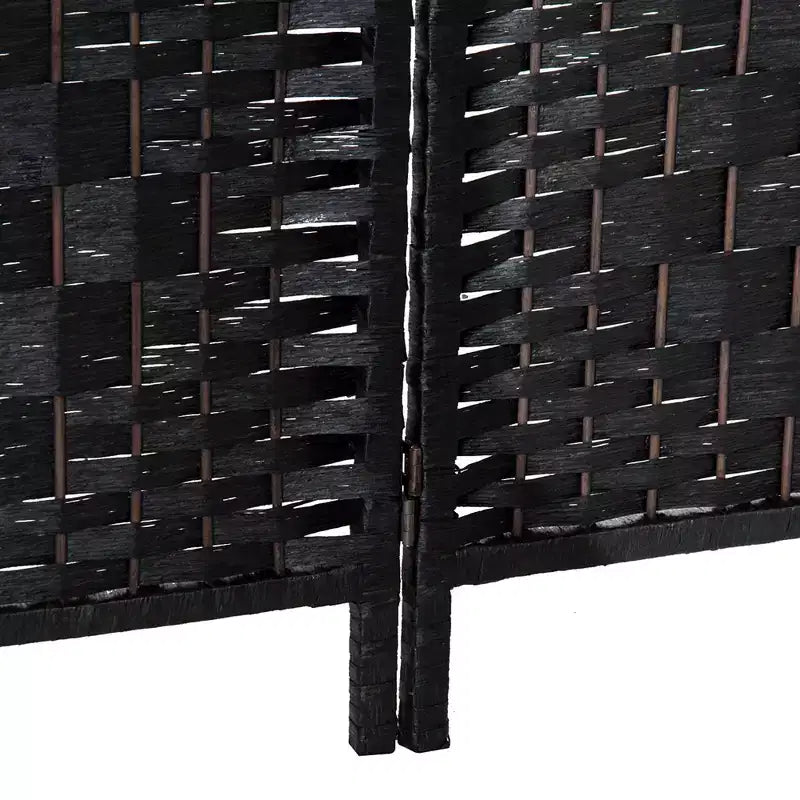 6' Tall Wicker Weave 4 Panel Room Divider Privacy Screen