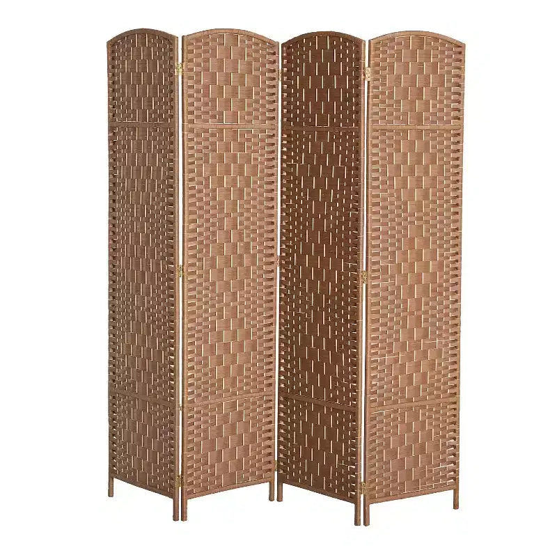 6' Tall Wicker Weave 4 Panel Room Divider Privacy Screen