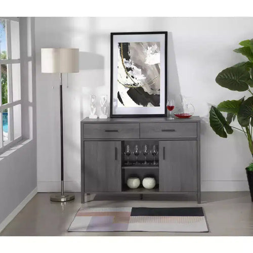 Meuble de rangement 47W, buffet de salle à manger avec deux armoires et tiroirs