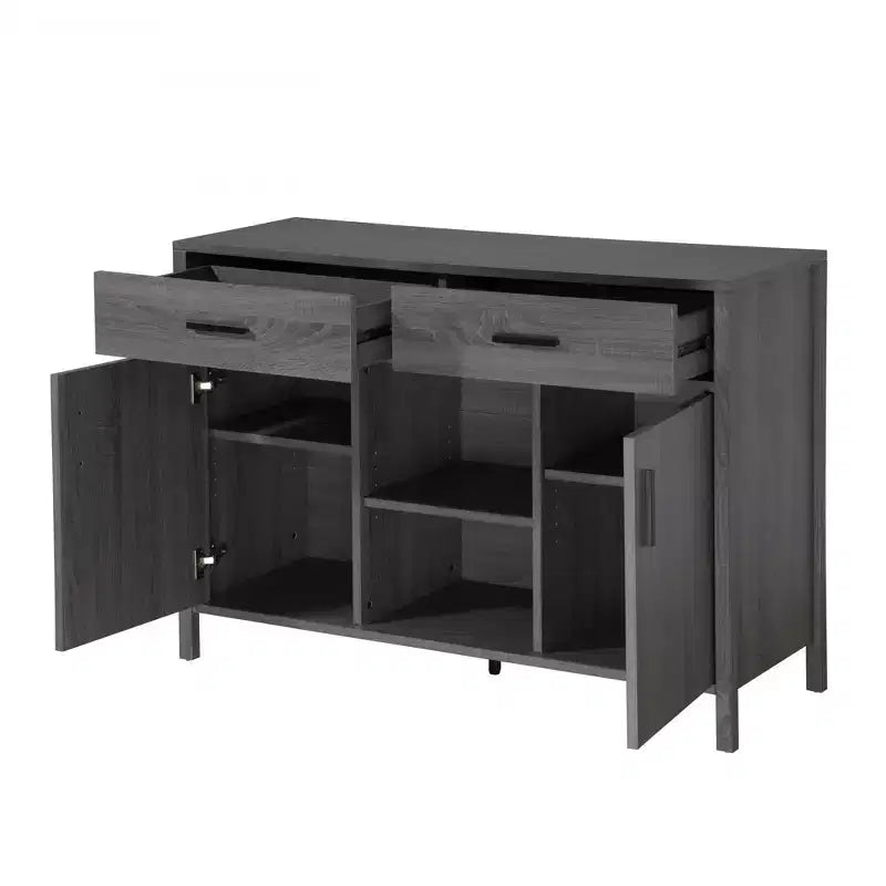47W Sideboard Storage Cabinet, Dining Server Cupboard Buffet Table with Two Cabinets and Drawers